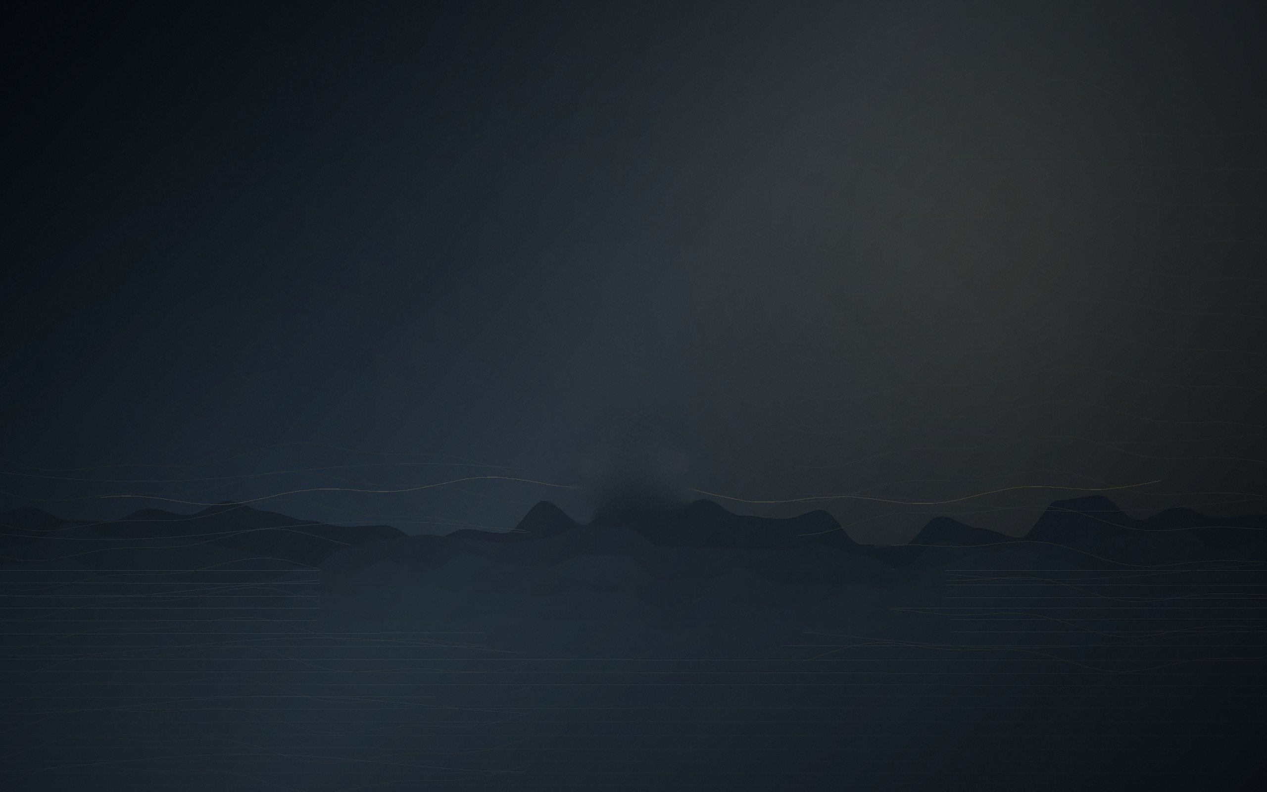 Dark mountain horizon at dusk